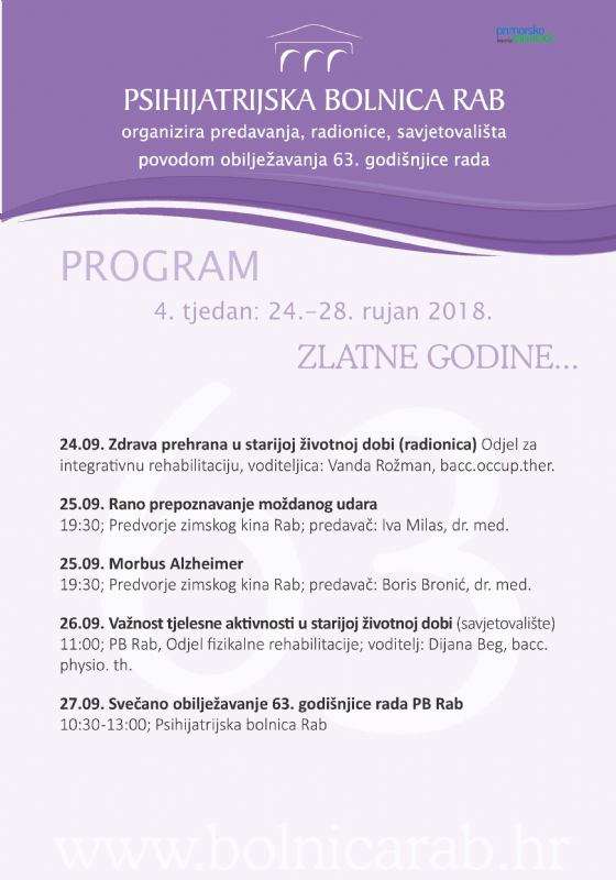 Program događanja 4. tjedan