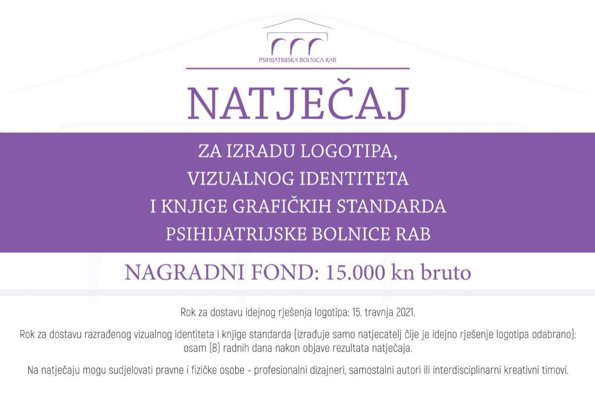 NATJEČAJ za dizajn logotipa, vizualnog identiteta i knjige grafičkih standarda Psihijatrijske bolnice Rab