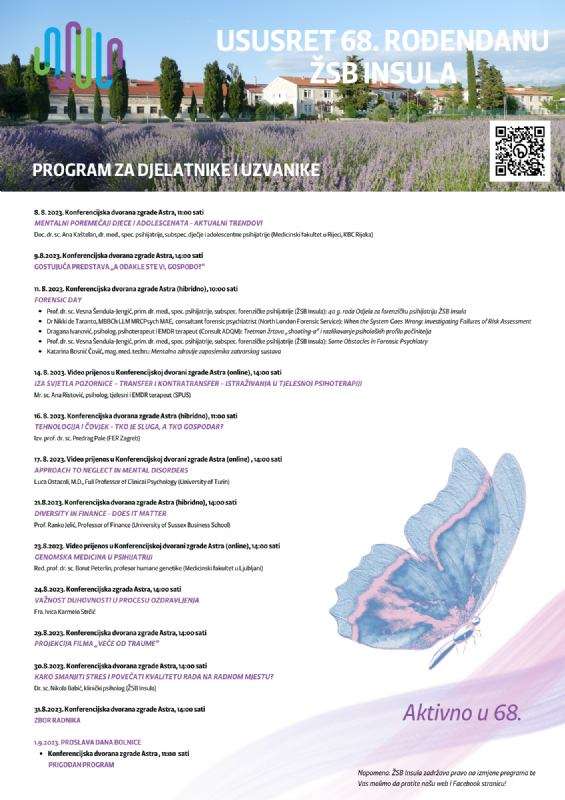 PROGRAM USUSRET 68. ROĐENDANU BOLNICE - 