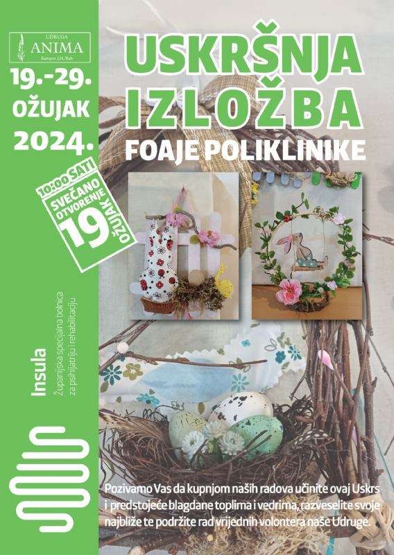 Uskršnja izložba udruge Anima u foajeu poliklinike Insula